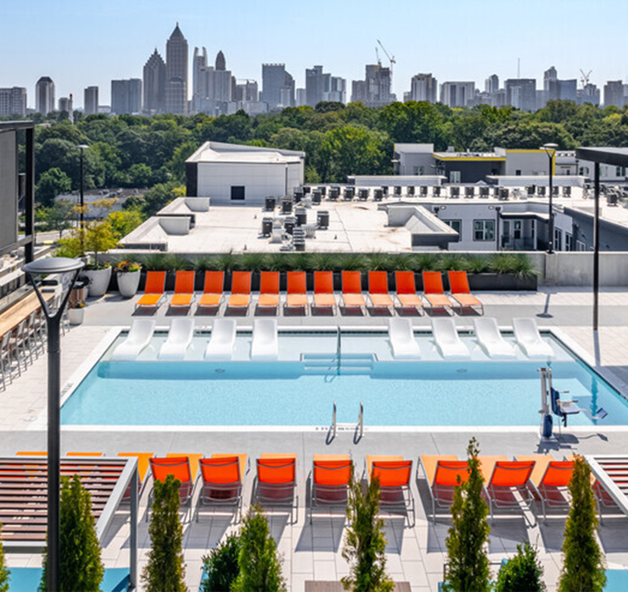 A resort-style swimming pool